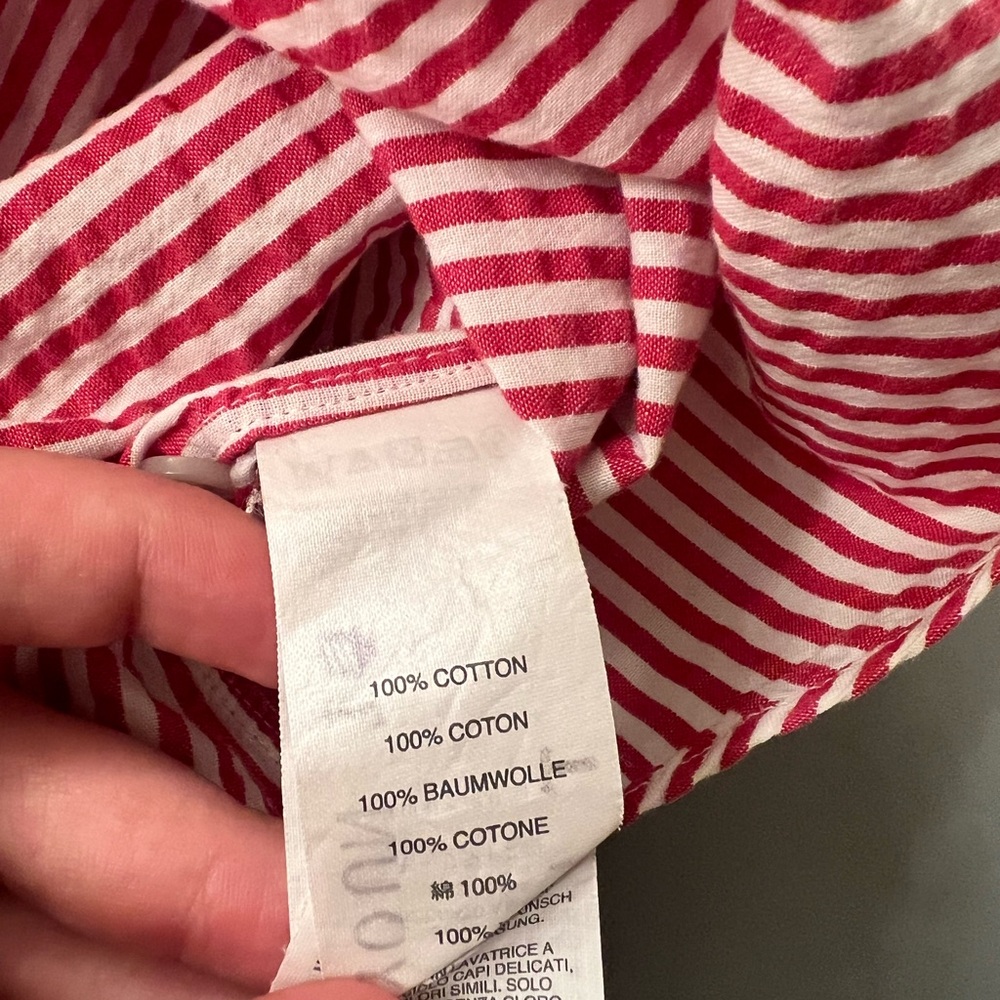 J. Crew Red and White Slim fit seersucker Shirt - Picture 7 of 7